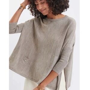 NWT Mer-Sea Catalina Traveler Sweater OS Oversized Pockets Oatmeal Taupe $108